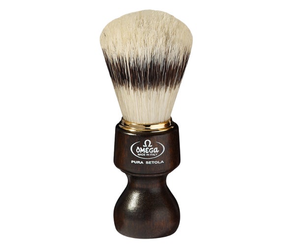 Omega Pure Bristle Shaving Brush wooden handle