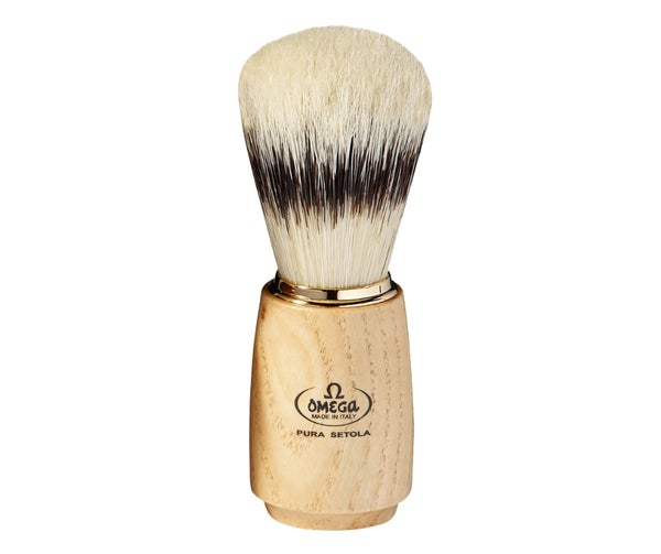 Omega Pure Bristle Shaving Brush wooden handle