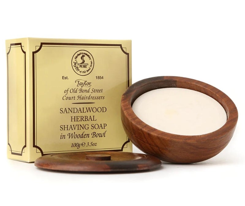 Sandalwood Shaving Soap in Wooden Bowl 100g